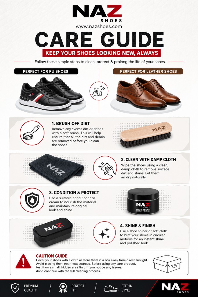 NAZ SHOES care guide: clean, protect, and shine your shoes