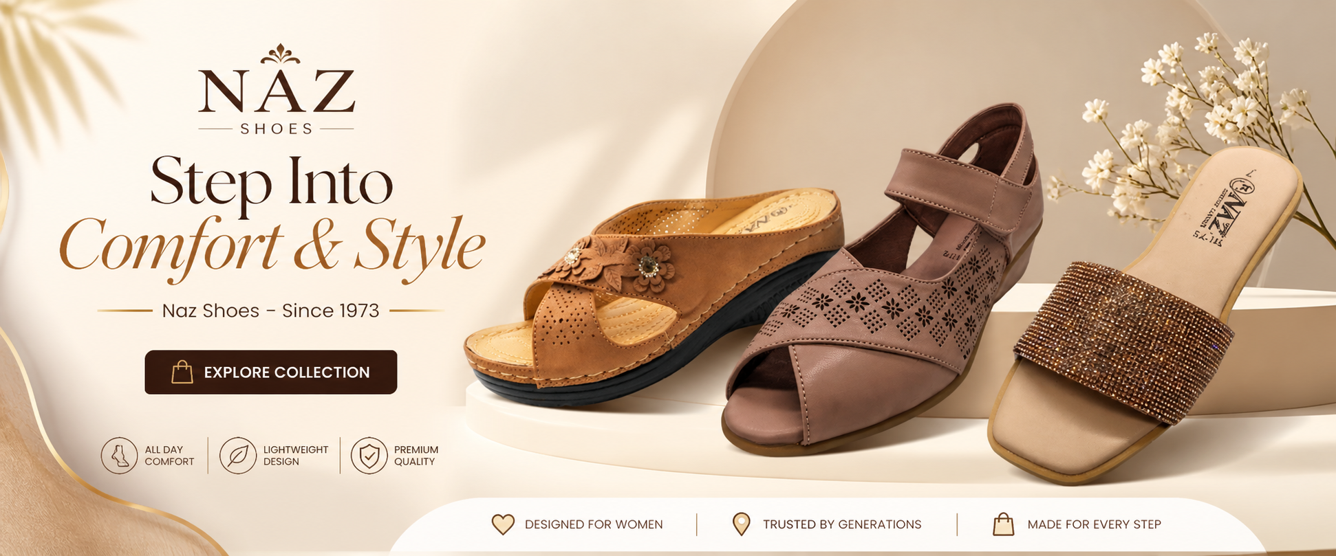 Women's heels, flats and sandals — Naz Shoes